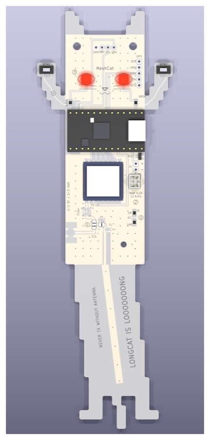 Longcat, weiße Platine, 868 MHz